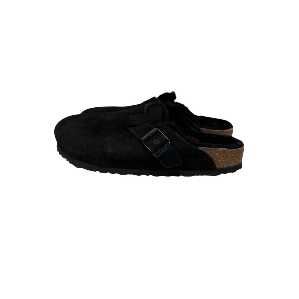 Birkenstock Boston Black Shearling Size 39 US 8 Womens